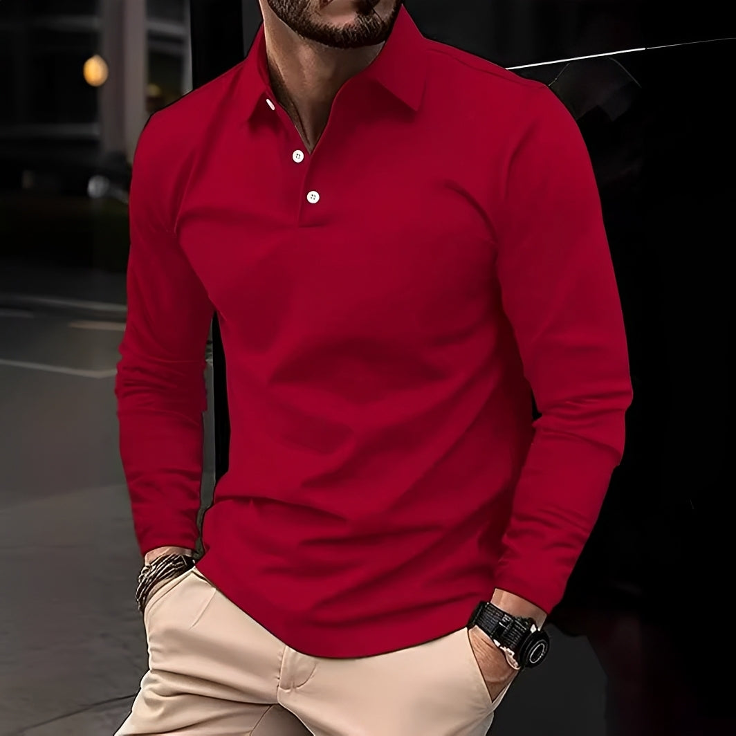 Conner – Herren-Poloshirt mit langen Ärmeln – Bequem & leger