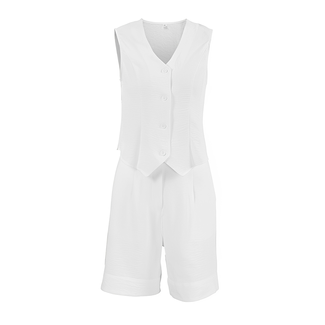 Ruth - Bequemes ärmelloses Weste-Short-Set