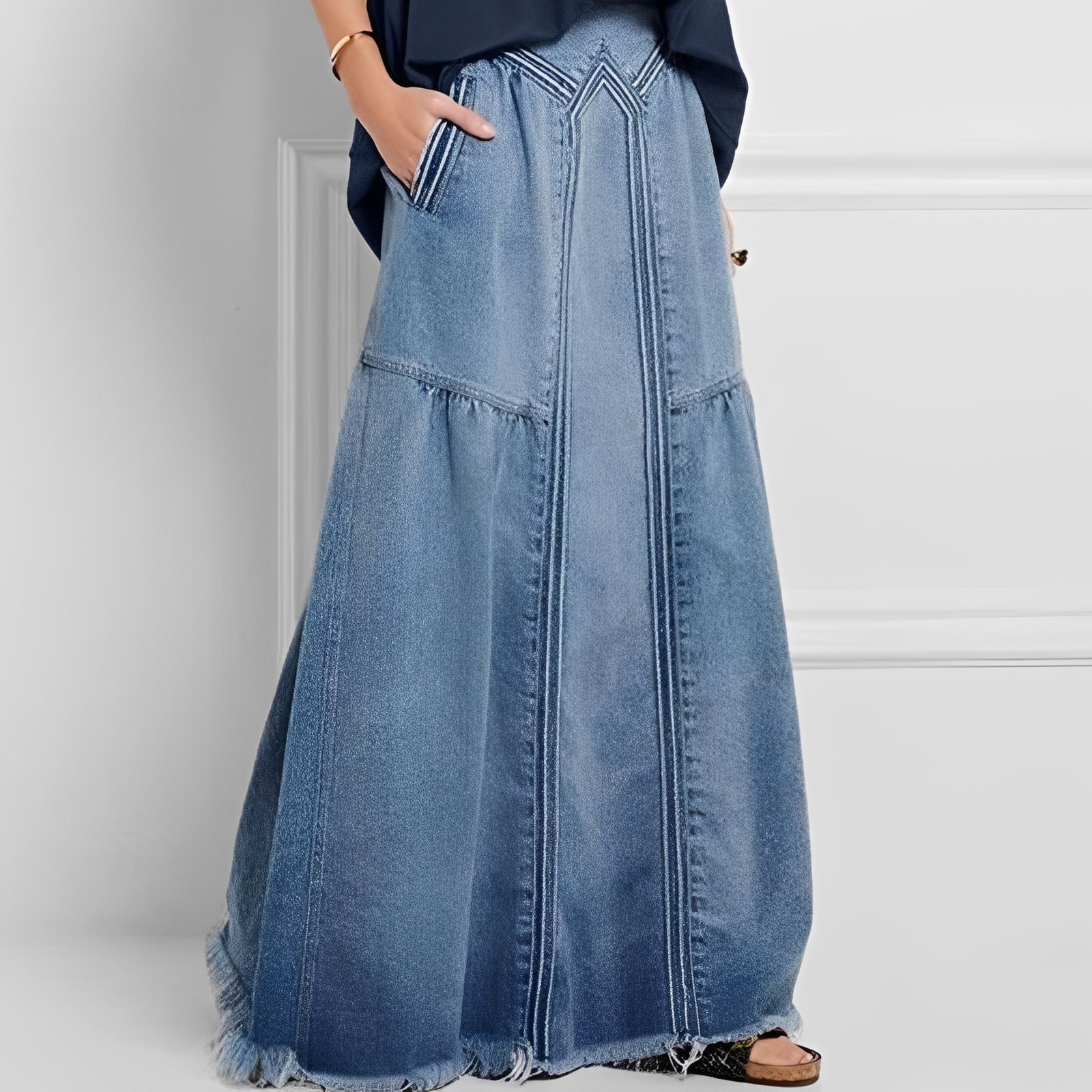 Nella - Eleganter Damen-Jeansrock mit Tasche