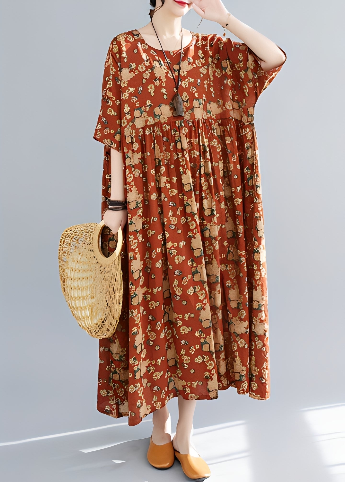 Mariam - Stilvolles, locker geschnittenes Damenkleid mit weitem Rock