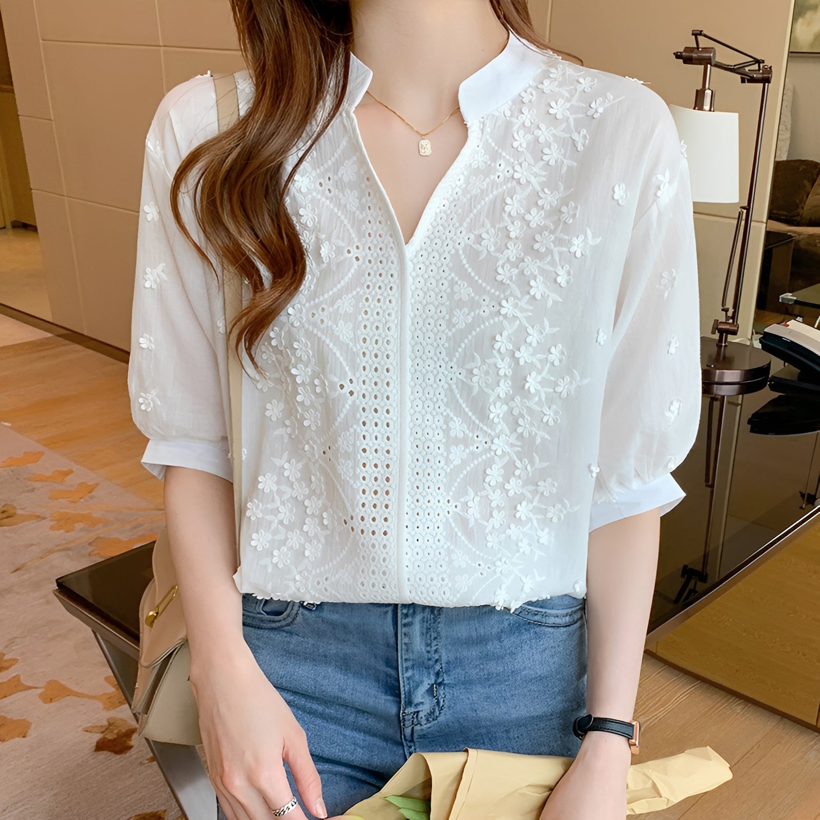 Monika - Damenbluse - für einen täglichen Stil