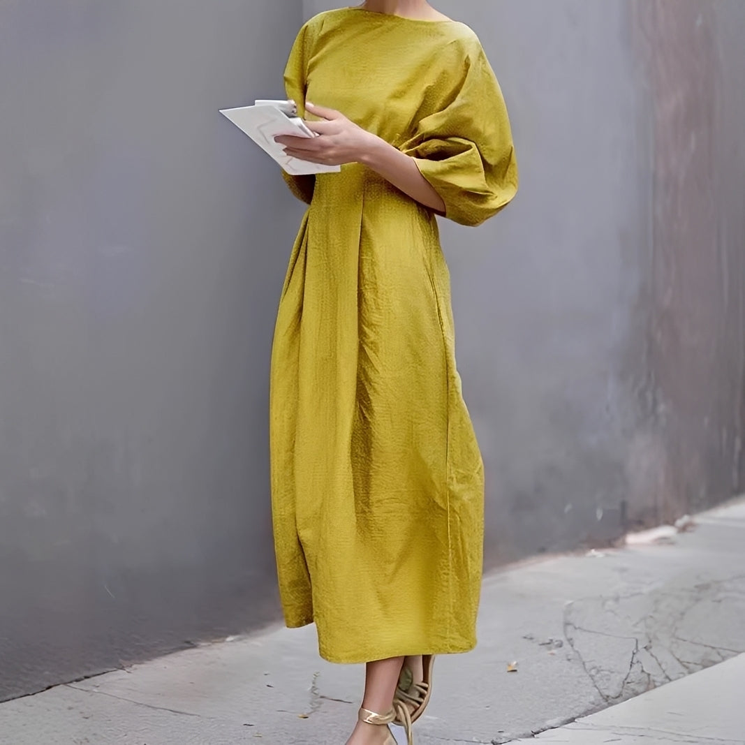 Mariam - Midikleid für den Alltag mit Falten