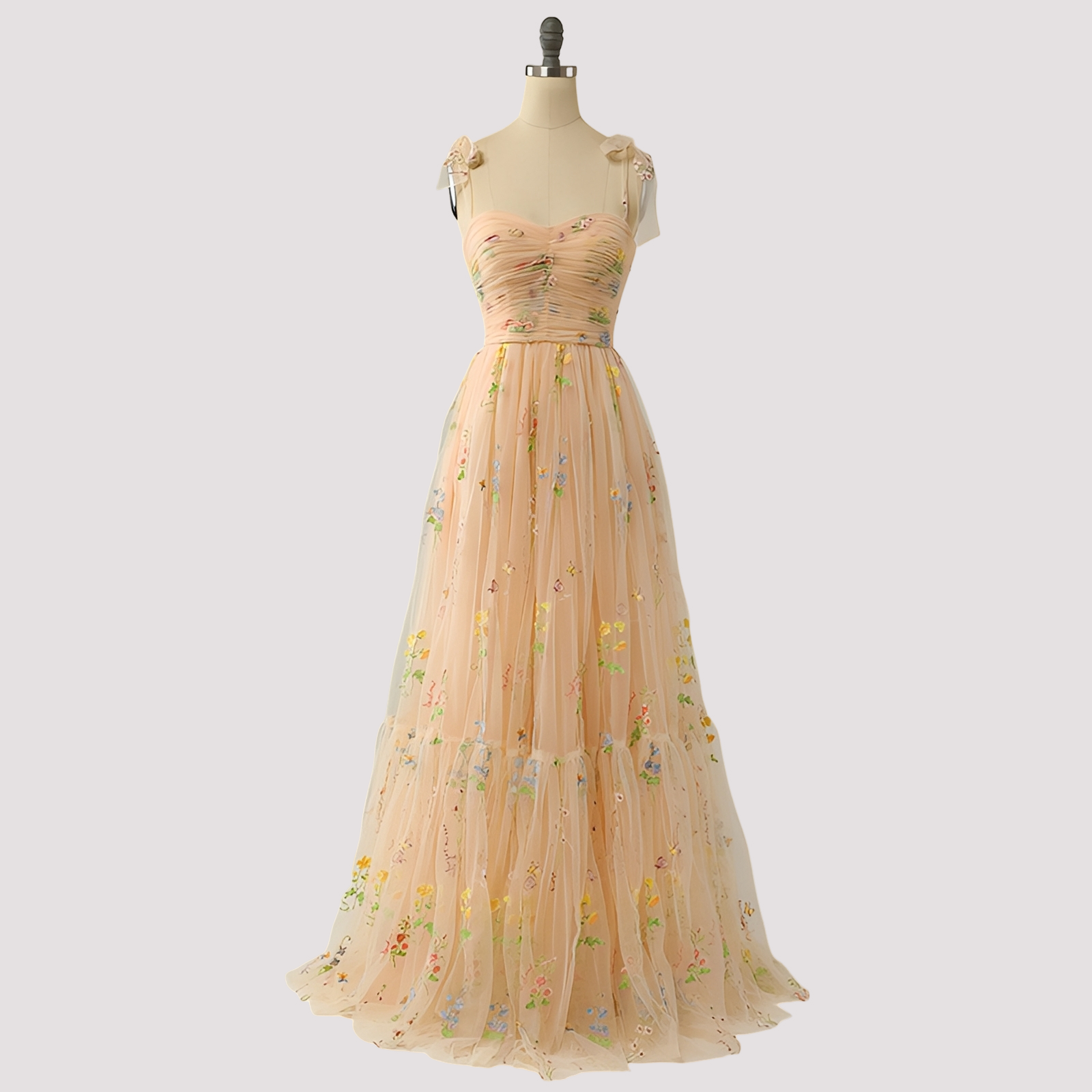 Livia - Elegantes Abendkleid mit Blumenstickerei