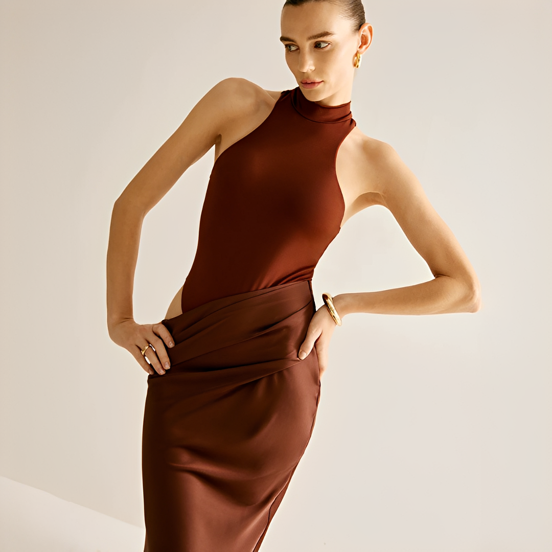 Shyanne - Modisches Schmales Maxikleid