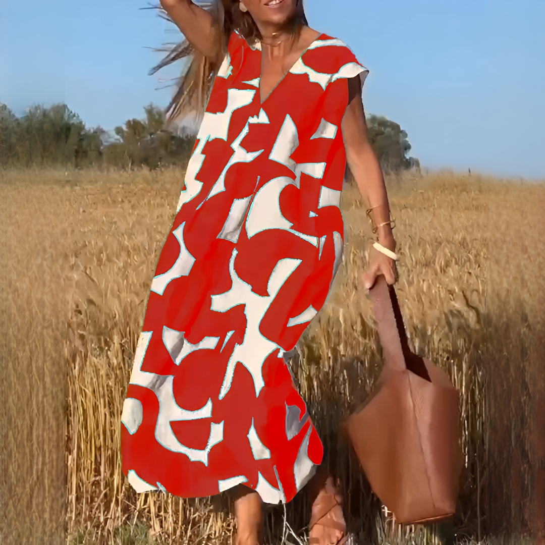 Vicky - Schickes Kleid mit V-Ausschnitt und legerer Passform