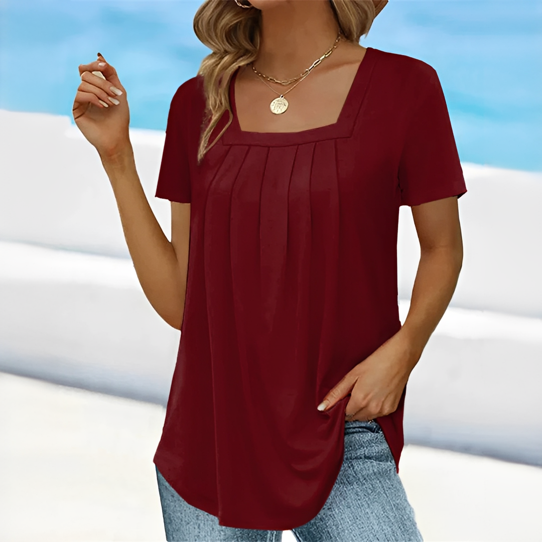 Lidania - Stilvolle Bluse mit Plisseefalten
