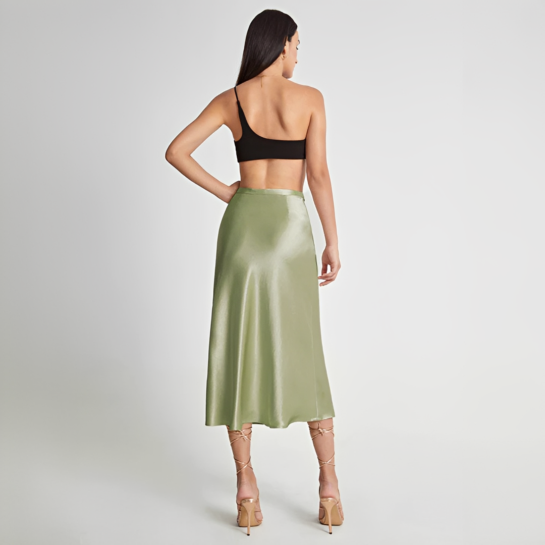 Emilia - Fließender Midi-Rock mit hoher Taille