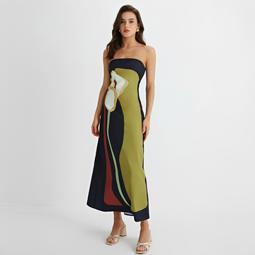 Delaney - Stilvolles Kleid mit Blumenprint und Tube-Top