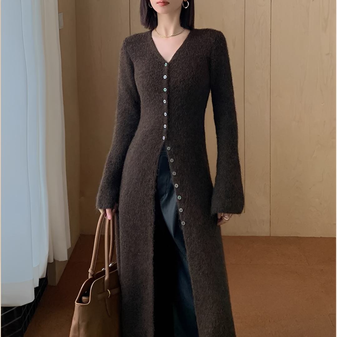Zoey - Elegantes V-Ausschnitt-Kleid