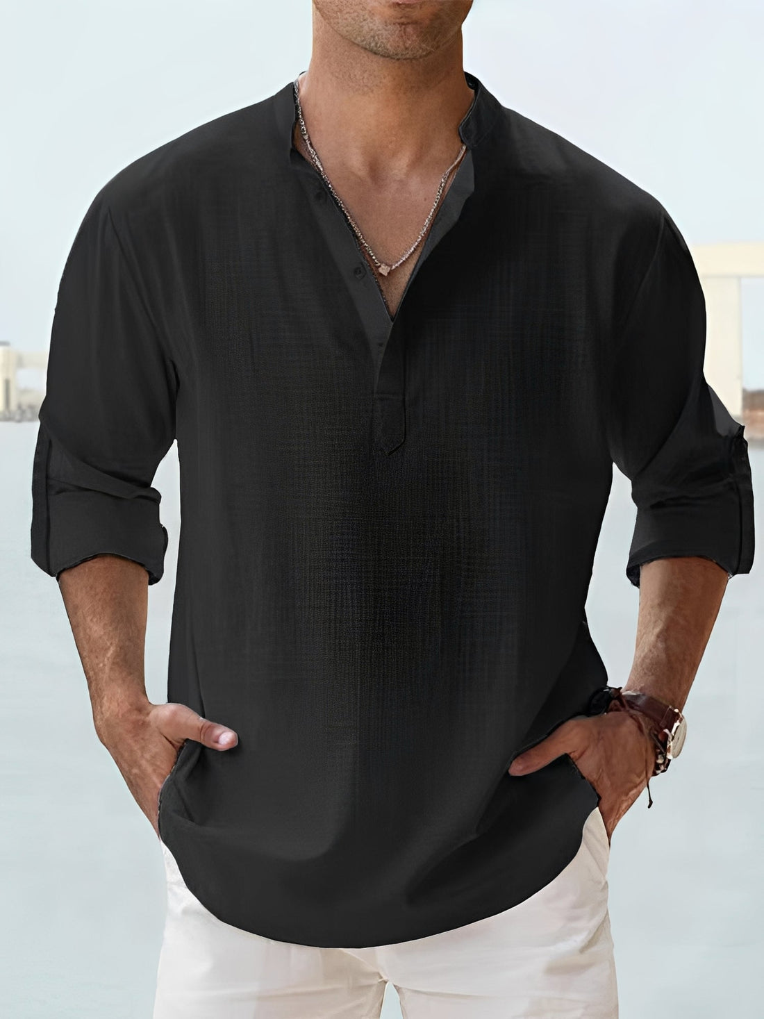 Ronnie – Langarmhemd für Herren – für warme Tage im lässigen Look
