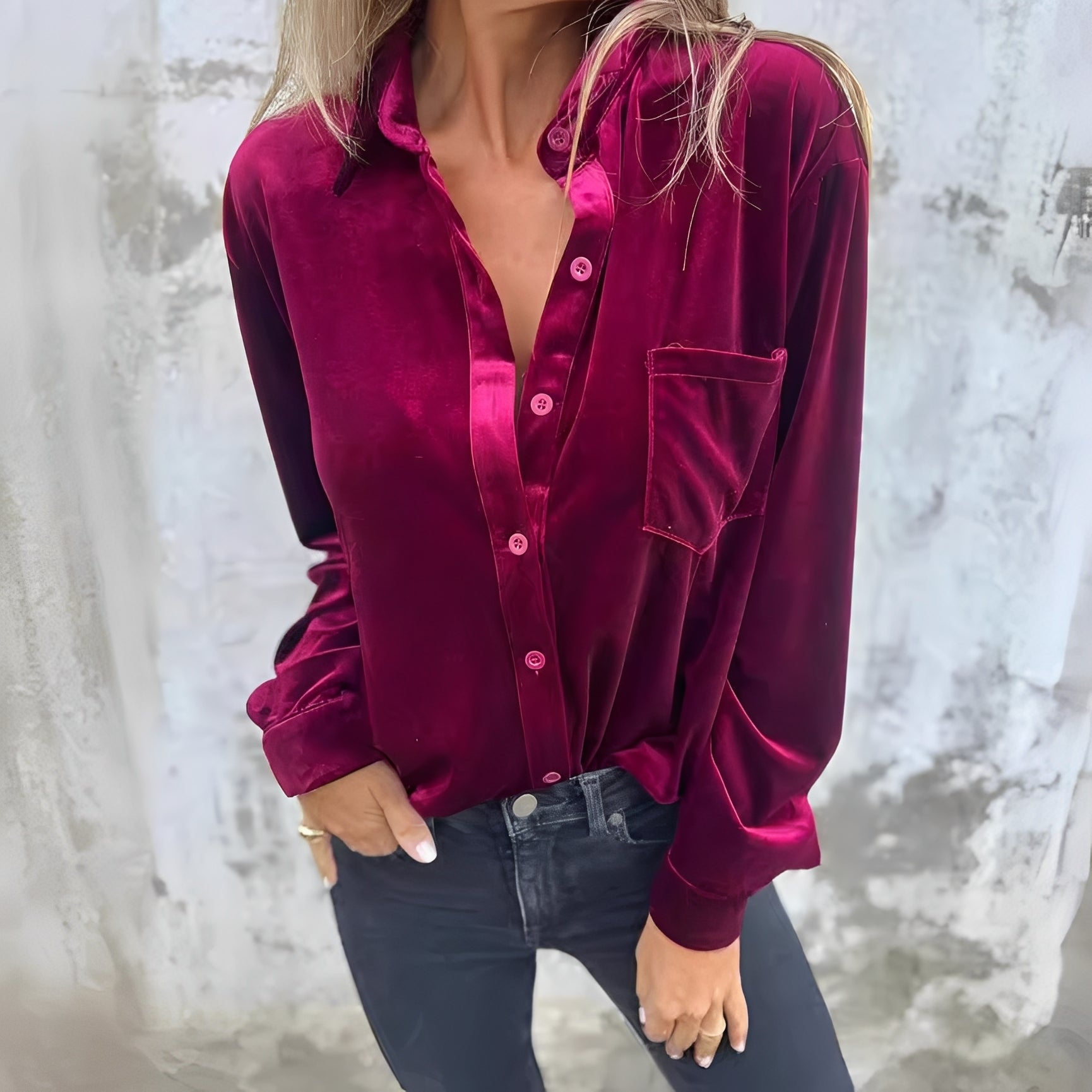 Jessie - Langärmelige Bluse mit Knöpfen