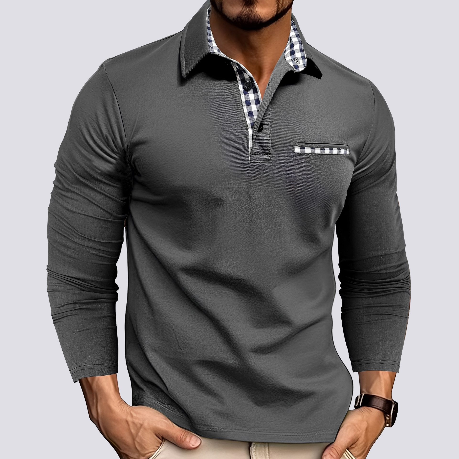 Mark – Poloshirt für Herren – Lässiges Langarmshirt