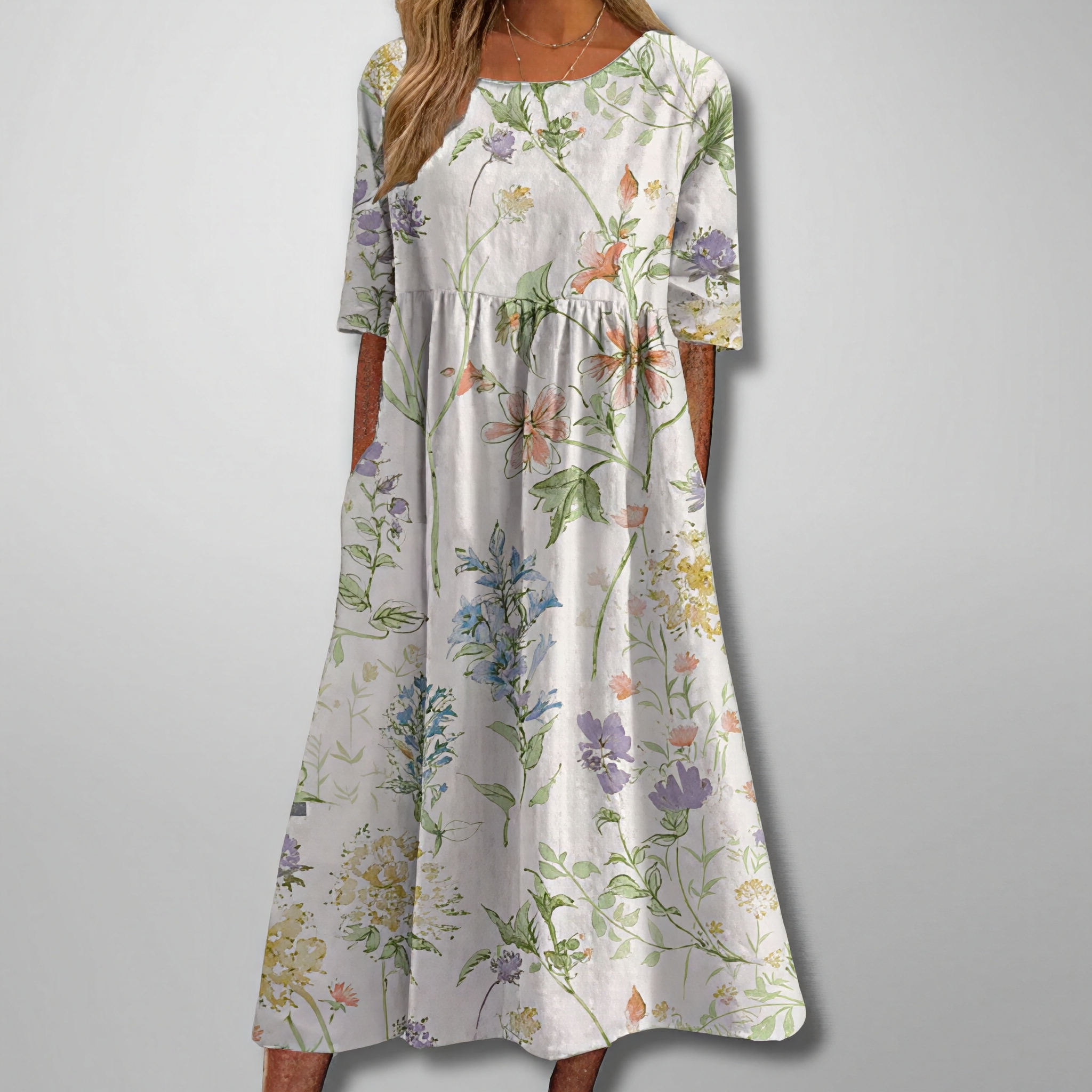 Gail – Blumen Damen Maxikleid