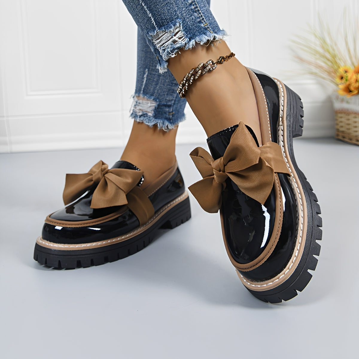 Miley - Stilvolle Loafer mit Schleifendetail