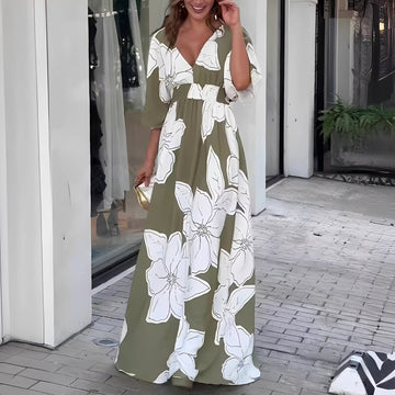 Alessia - Elegantes, locker geschnittenes Blumenkleid
