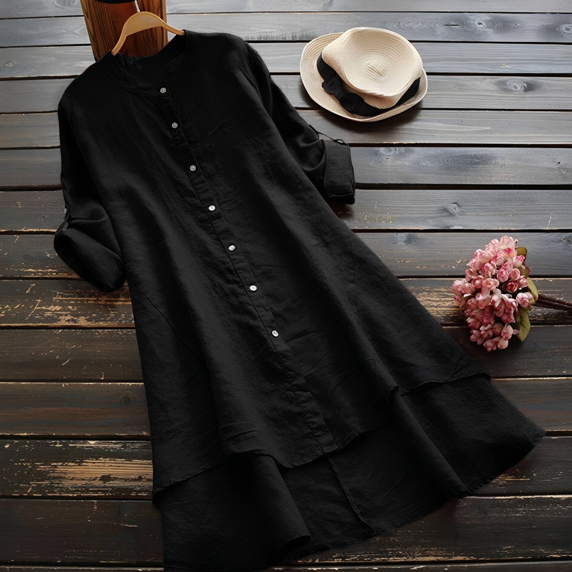 Mildred - Stilvolles Kleid mit Knöpfen