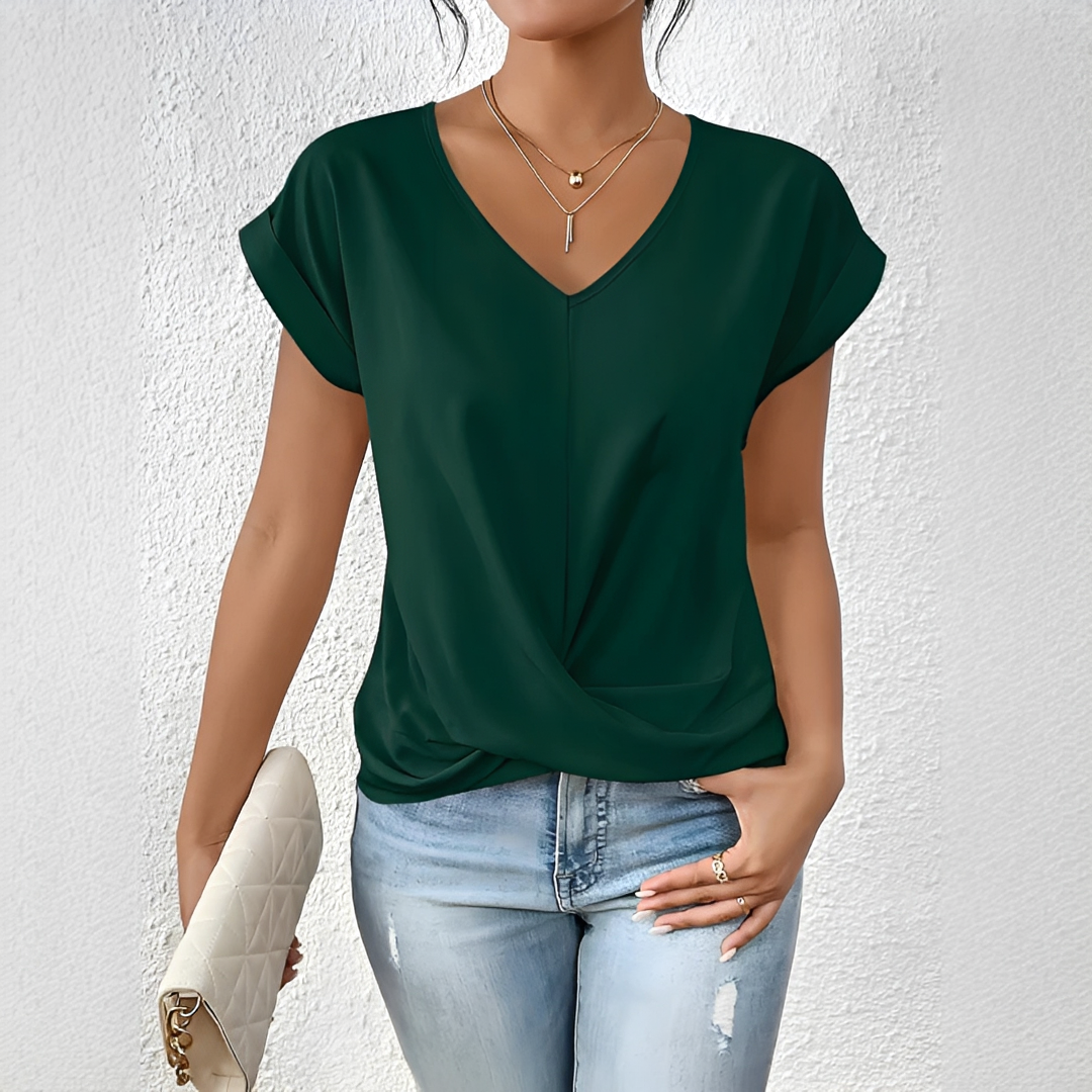 Velanie - Lockeres Shirt mit V-Ausschnitt