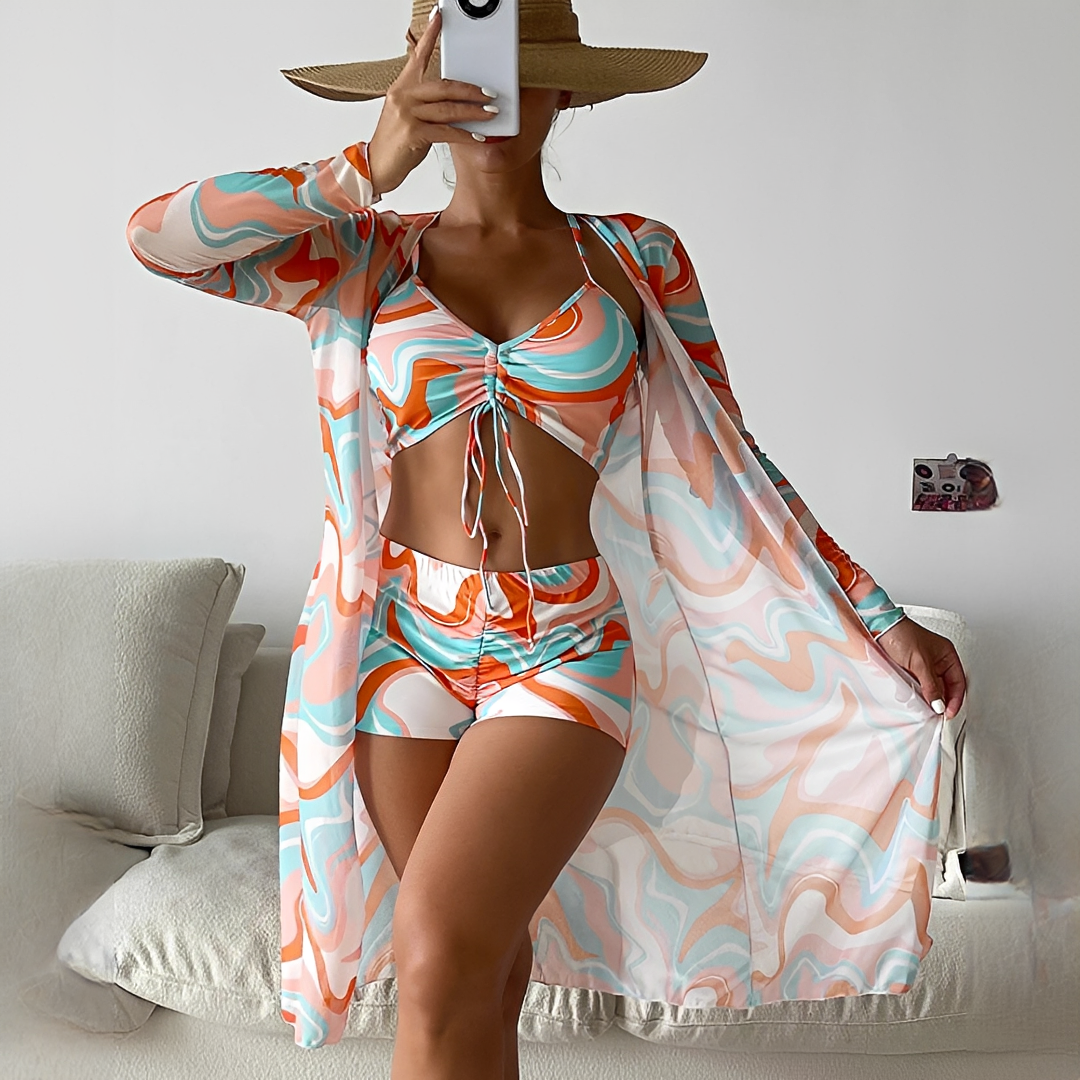 Elza - Elegantes dreiteiliges Bikini-Set