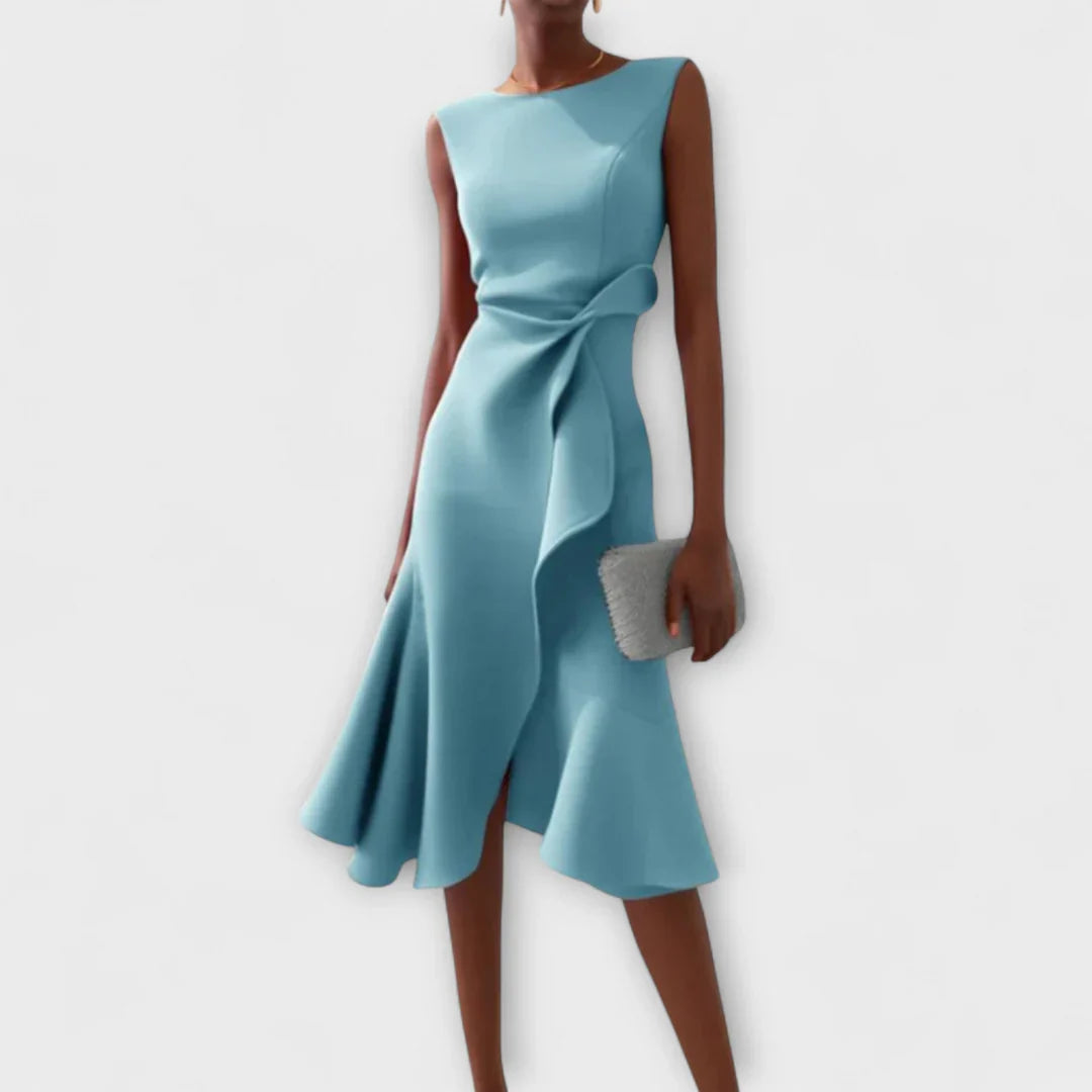 Sheila - Stilvolles Damen-Midikleid mit Rüschendetails