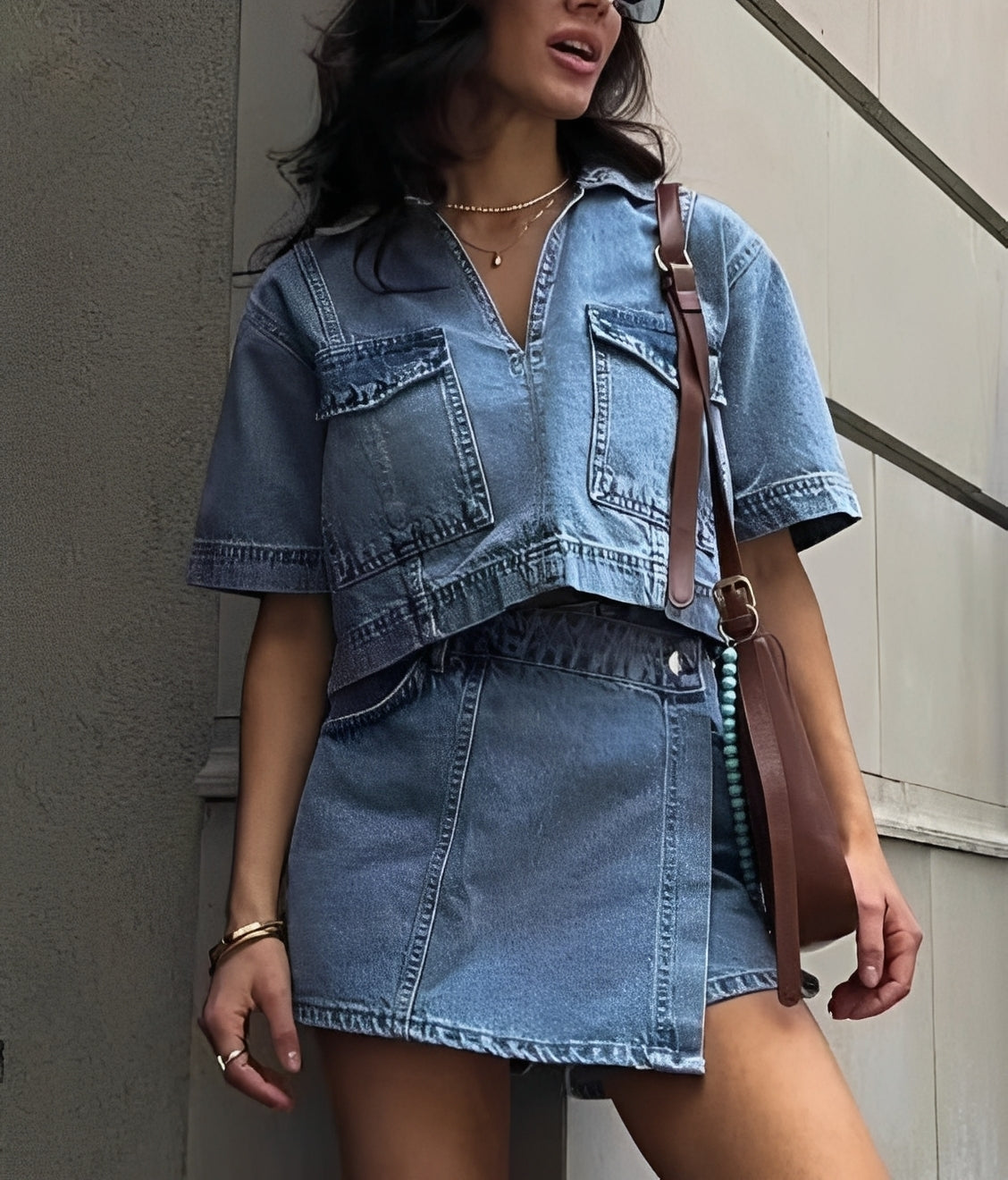 Tilly - Ensemble aus Jeans-Top und Rock