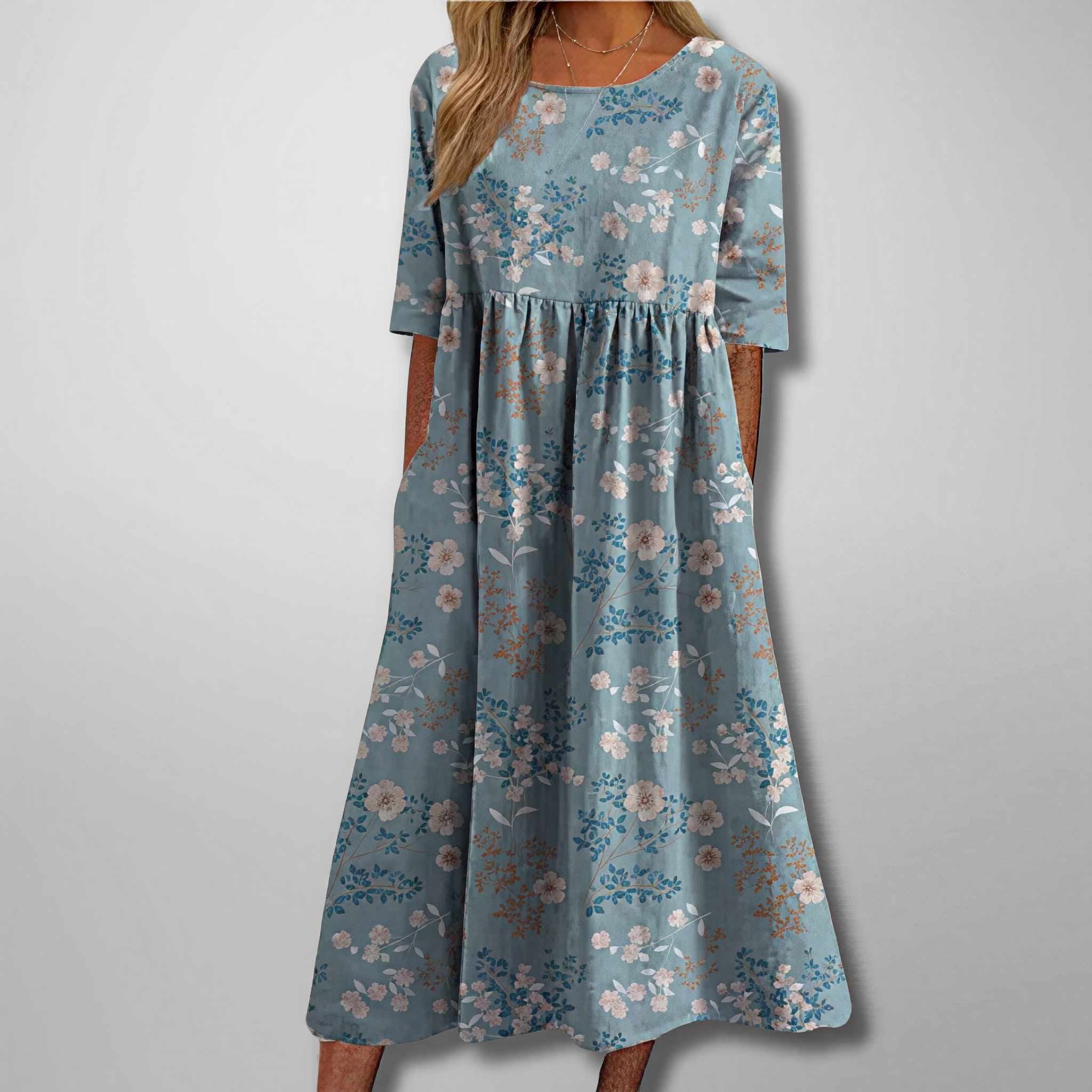 Gail – Blumen Damen Maxikleid