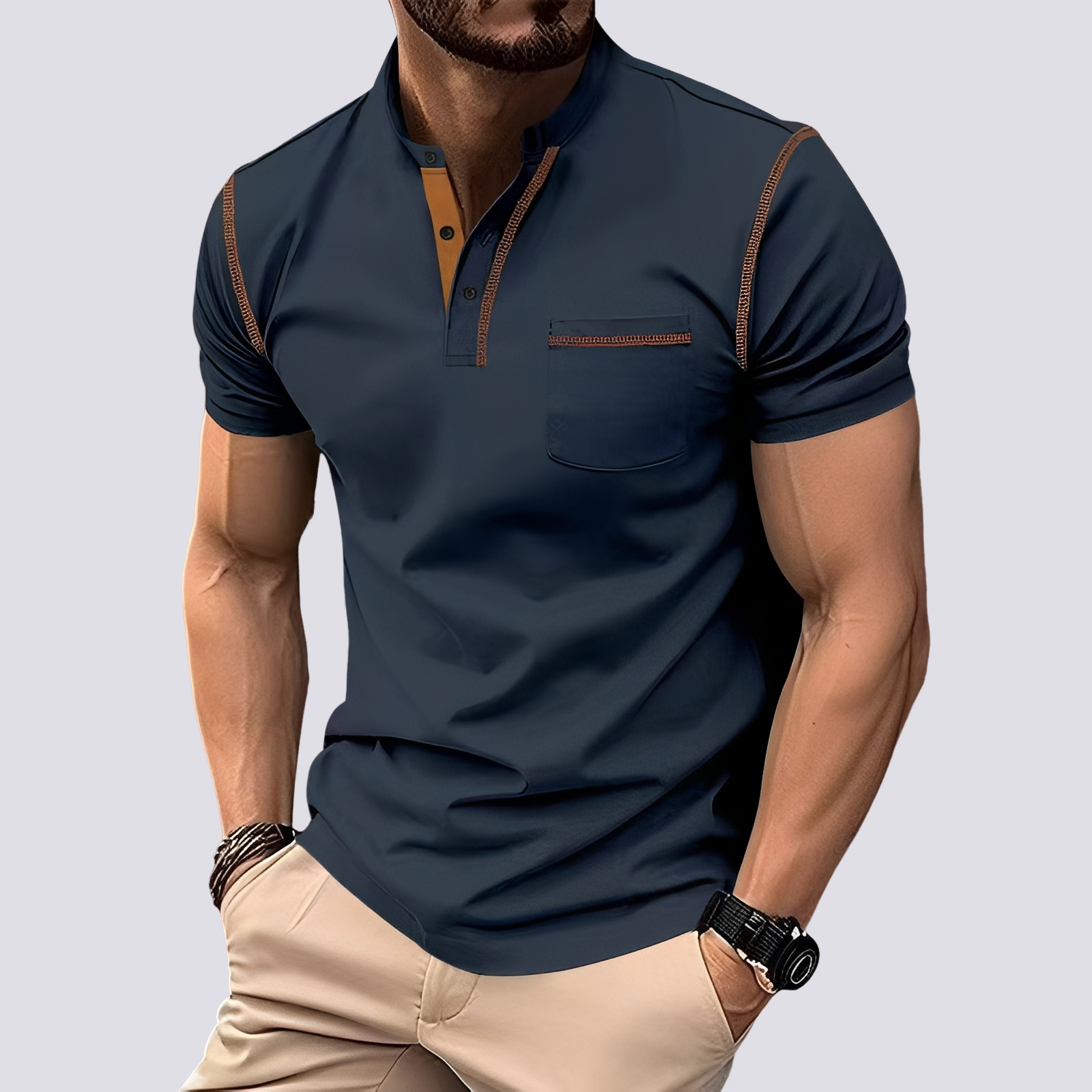 Stefan - Schickes, luftdurchlässiges Poloshirt für Männer