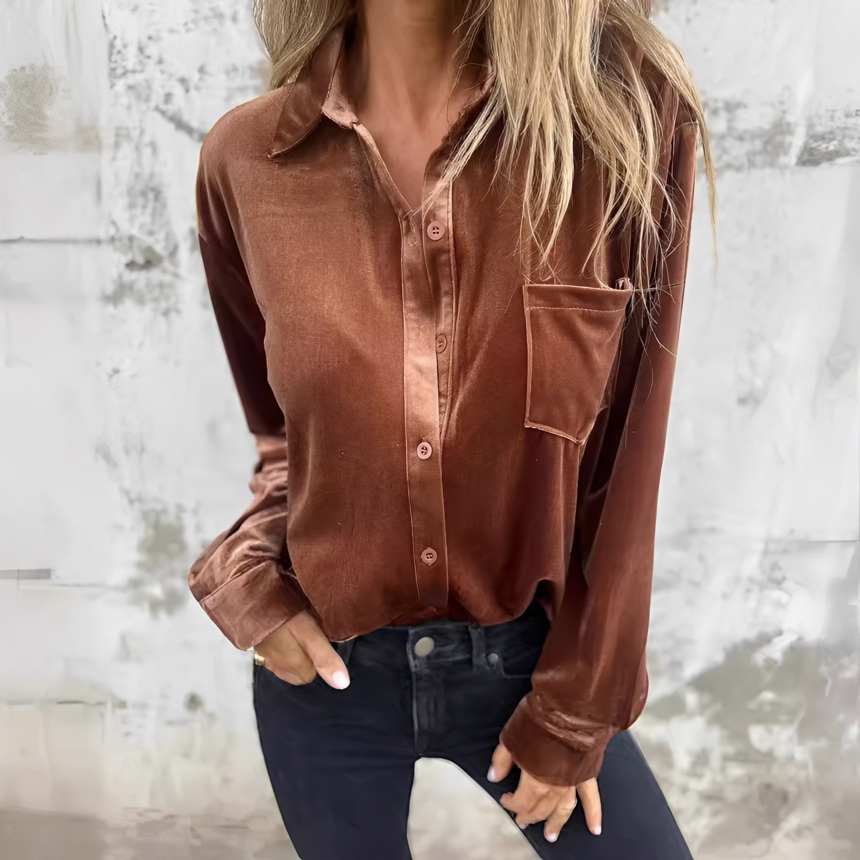 Jessie - Langärmelige Bluse mit Knöpfen