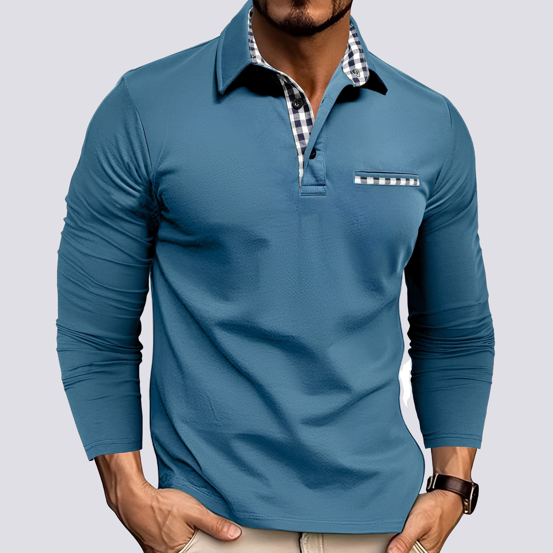 Mark – Poloshirt für Herren – Lässiges Langarmshirt