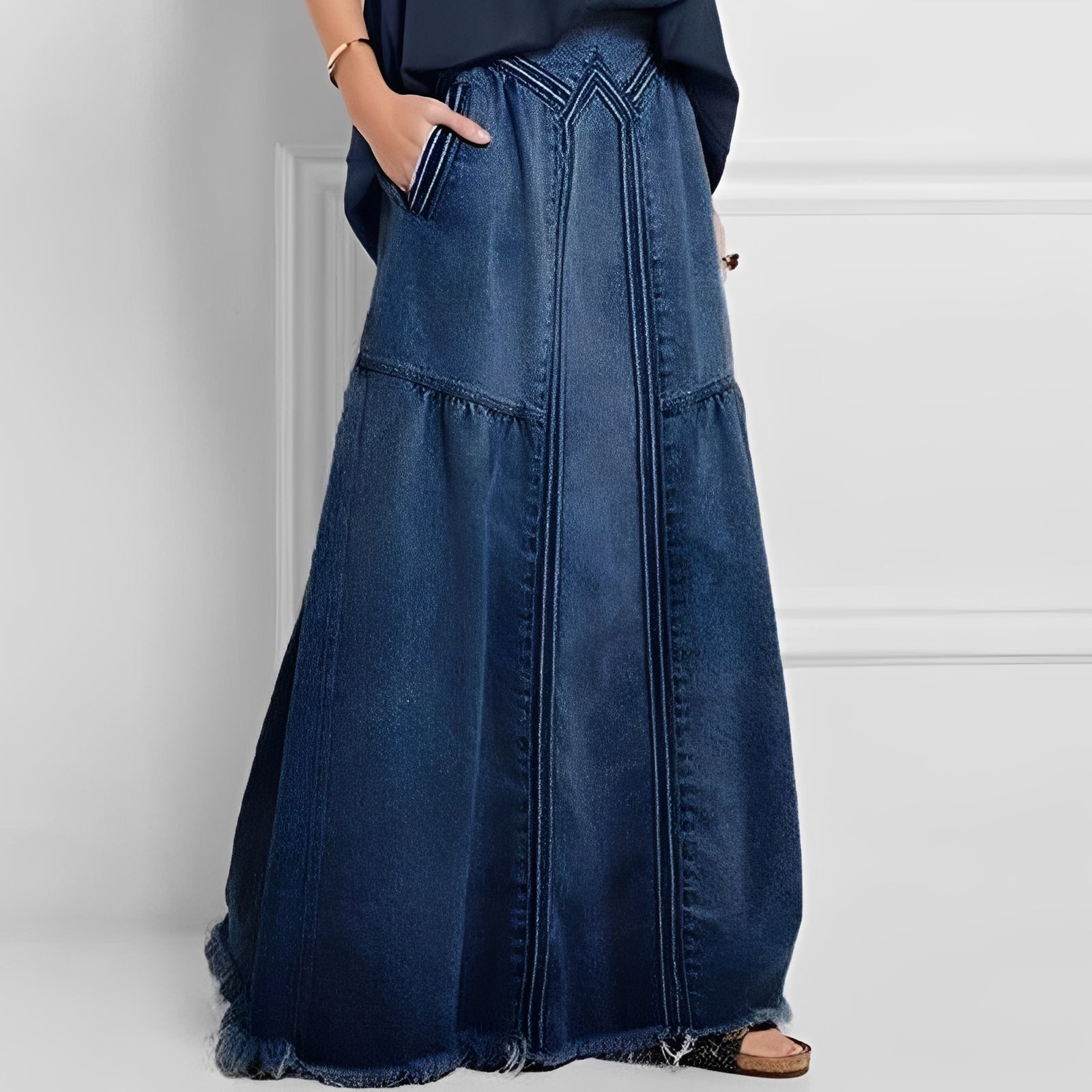 Nella - Eleganter Damen-Jeansrock mit Tasche