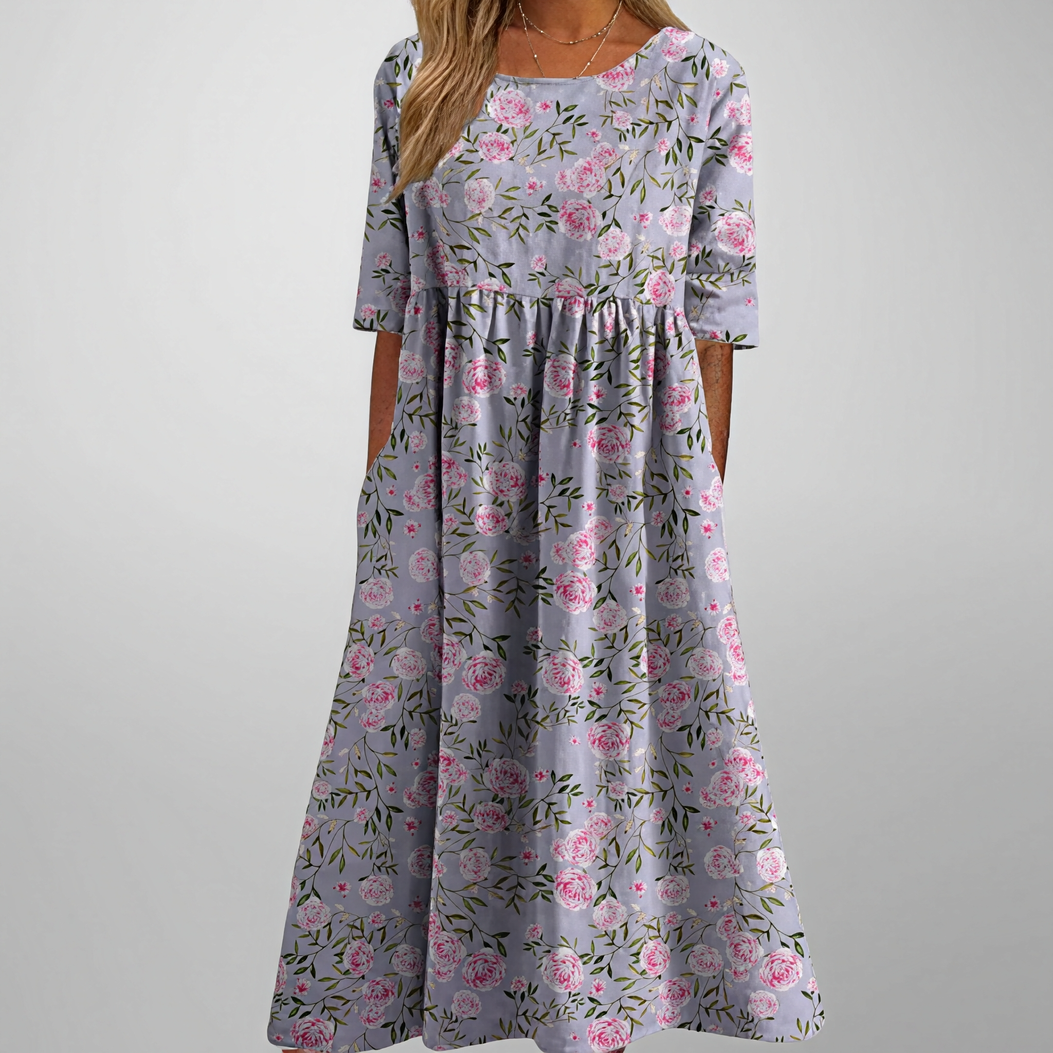 Gail – Blumen Damen Maxikleid