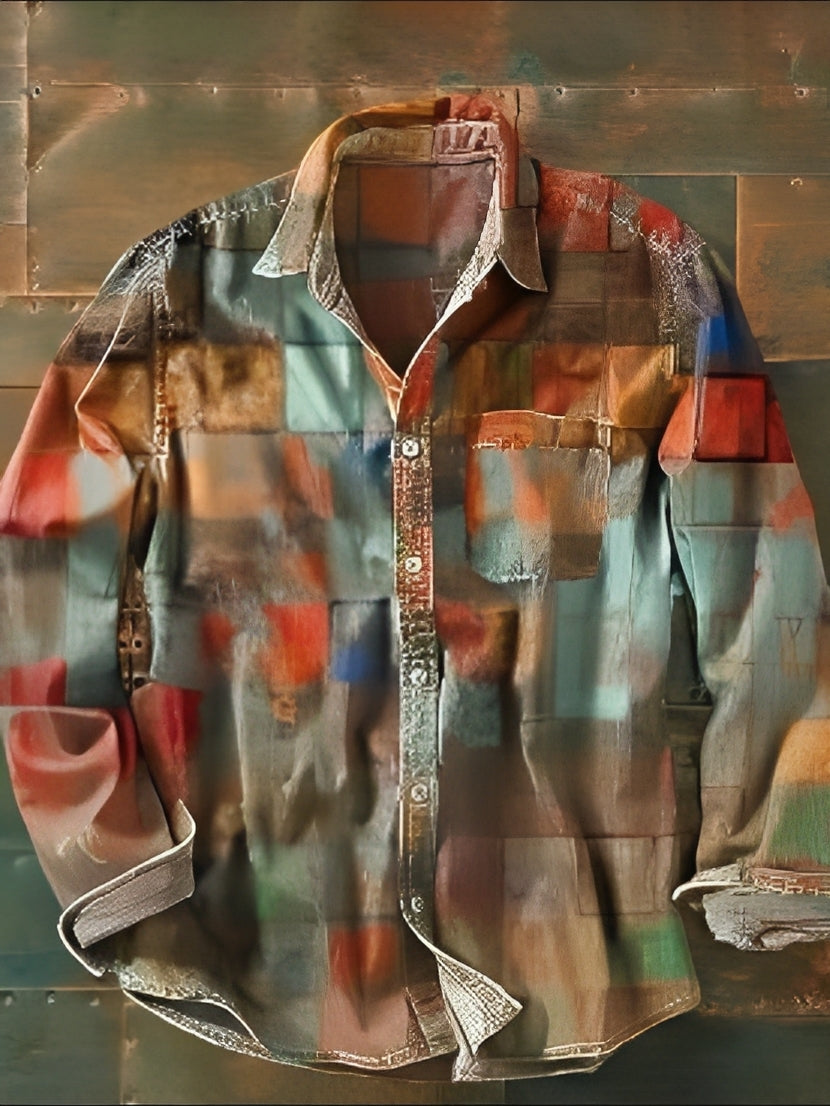 Charles – Herren-Langarmhemd – Farbintensiv und Retro