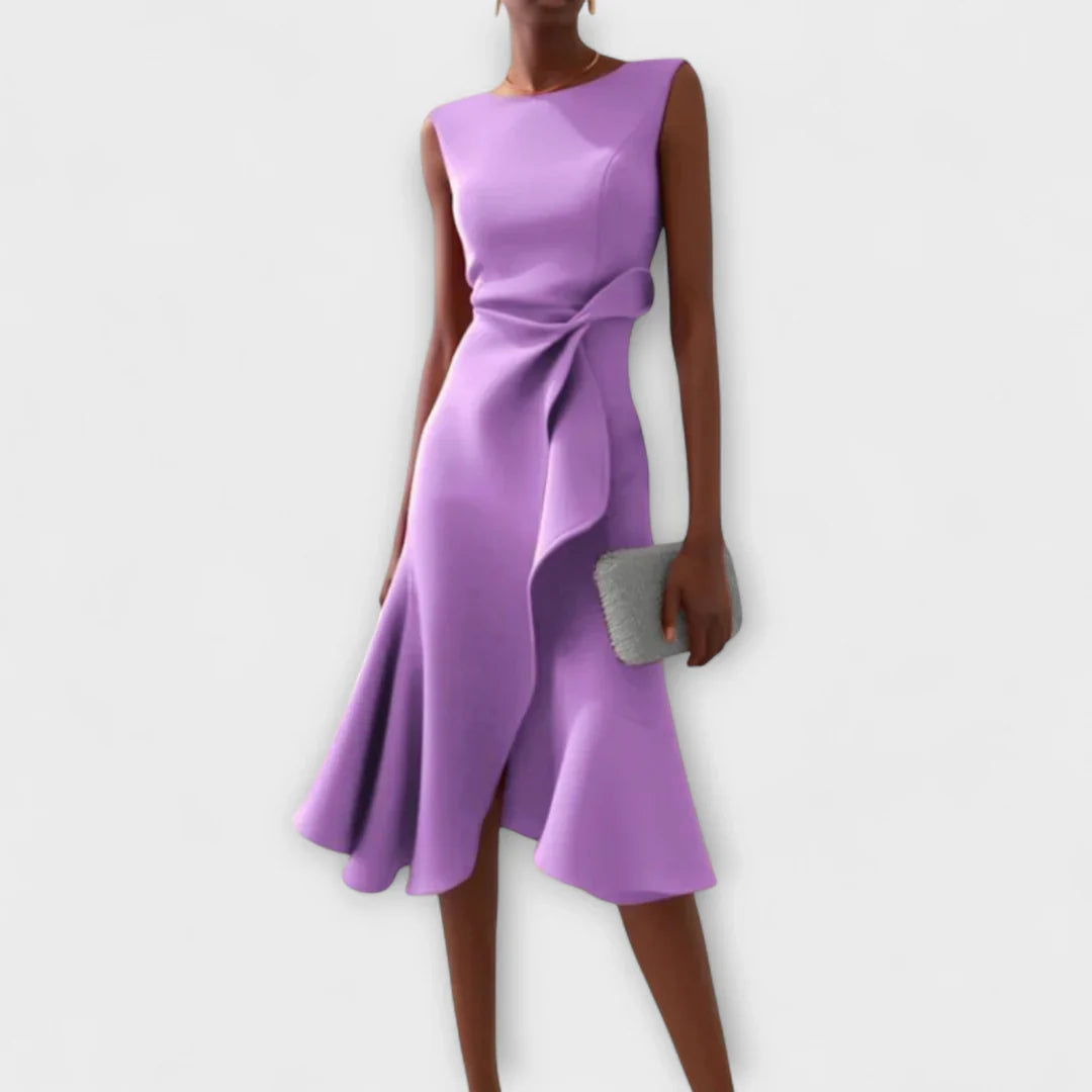 Sheila - Stilvolles Damen-Midikleid mit Rüschendetails