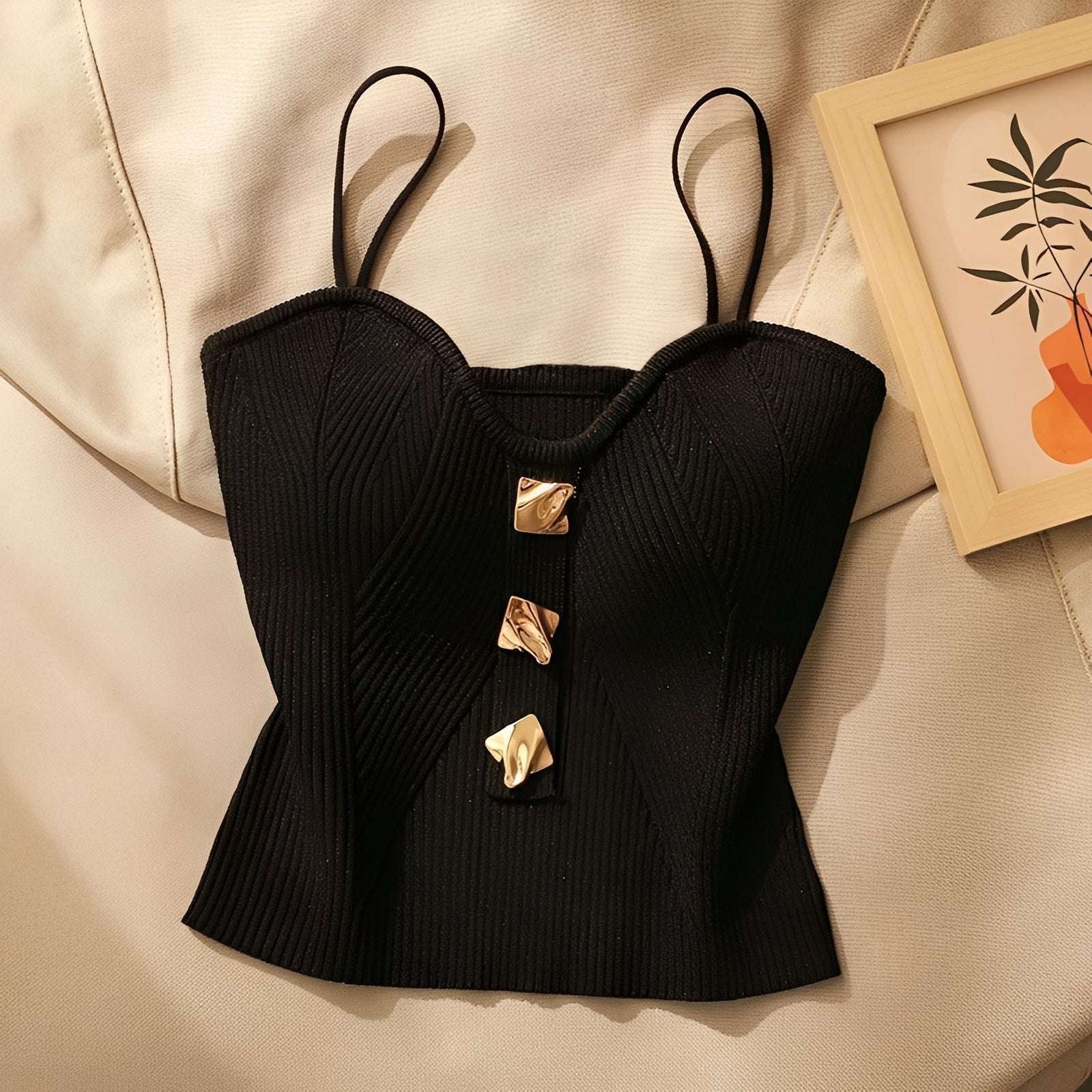 Ameera - Elegantes Geripptes Korsett-Top