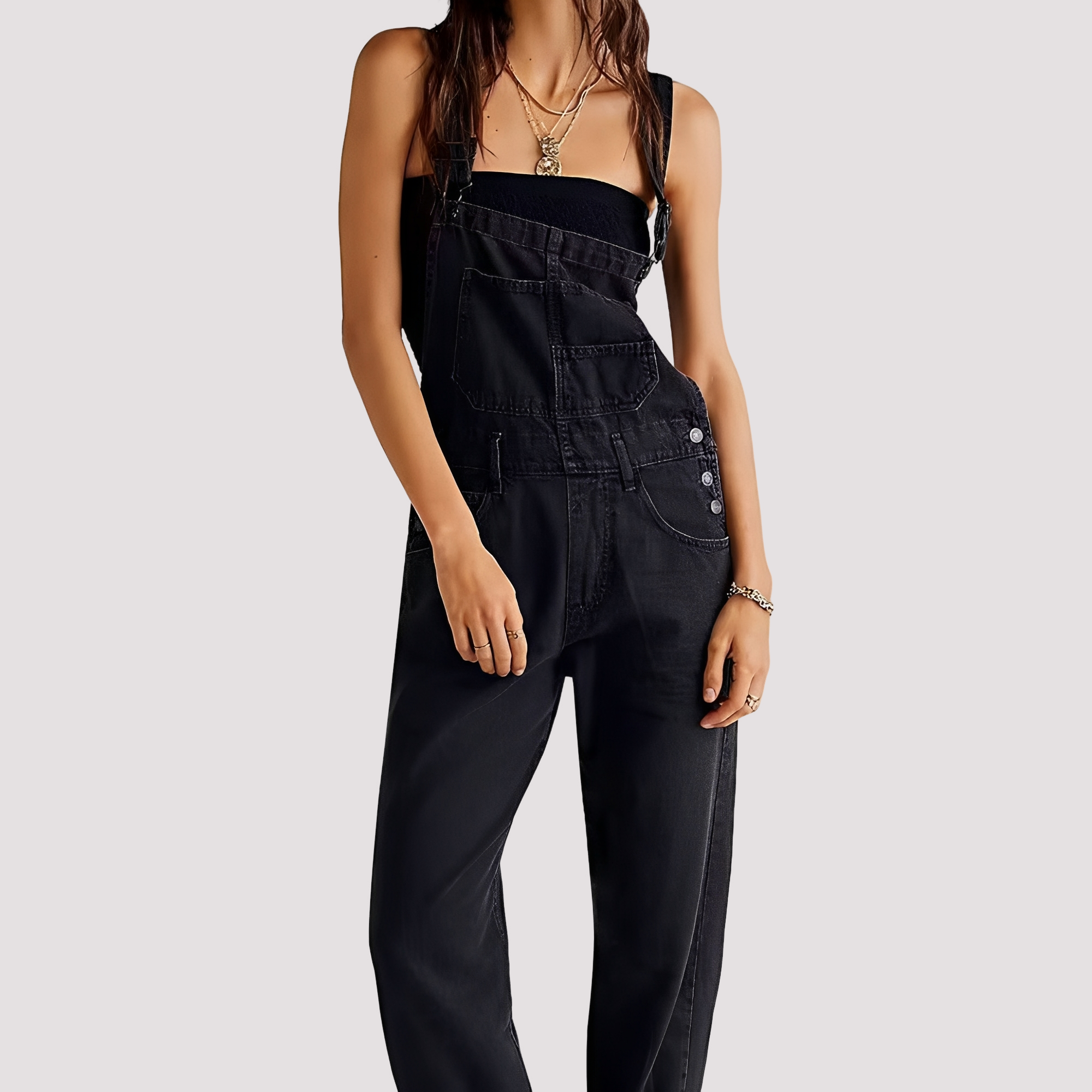 Sophie - Bequemer, weit geschnittener Jeans-Jumpsuit für Damen