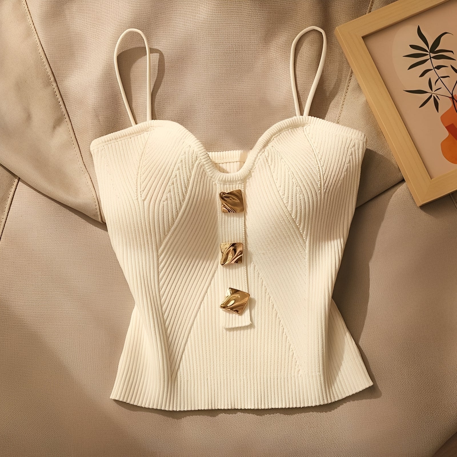 Ameera - Elegantes Geripptes Korsett-Top