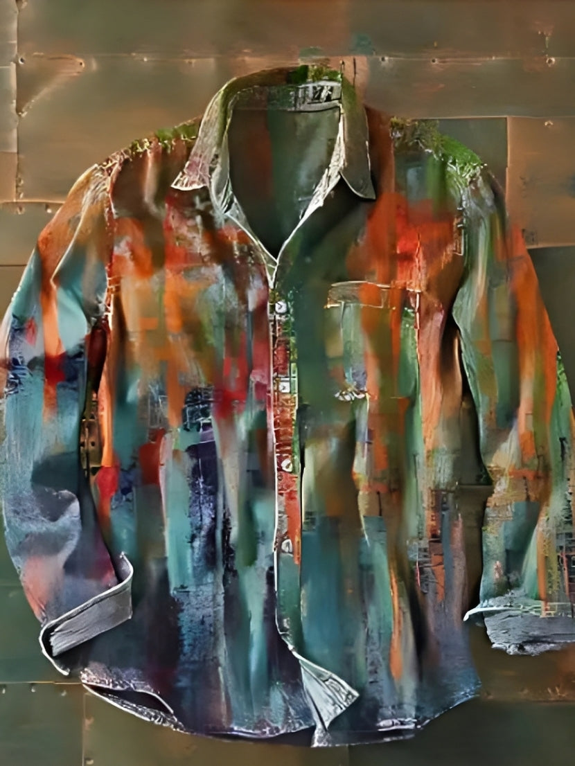 Charles – Herren-Langarmhemd – Farbintensiv und Retro