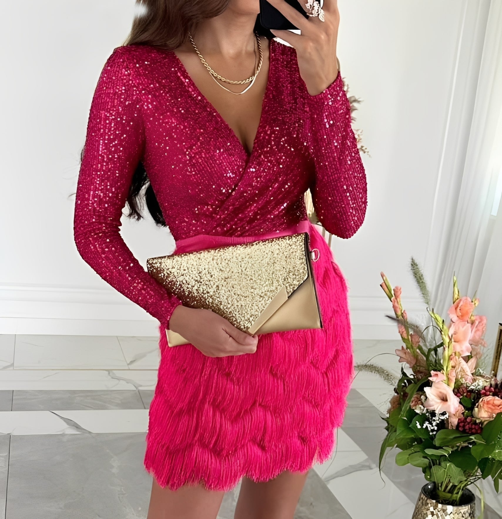 Isabelle - Schickes Glitzer-Minikleid