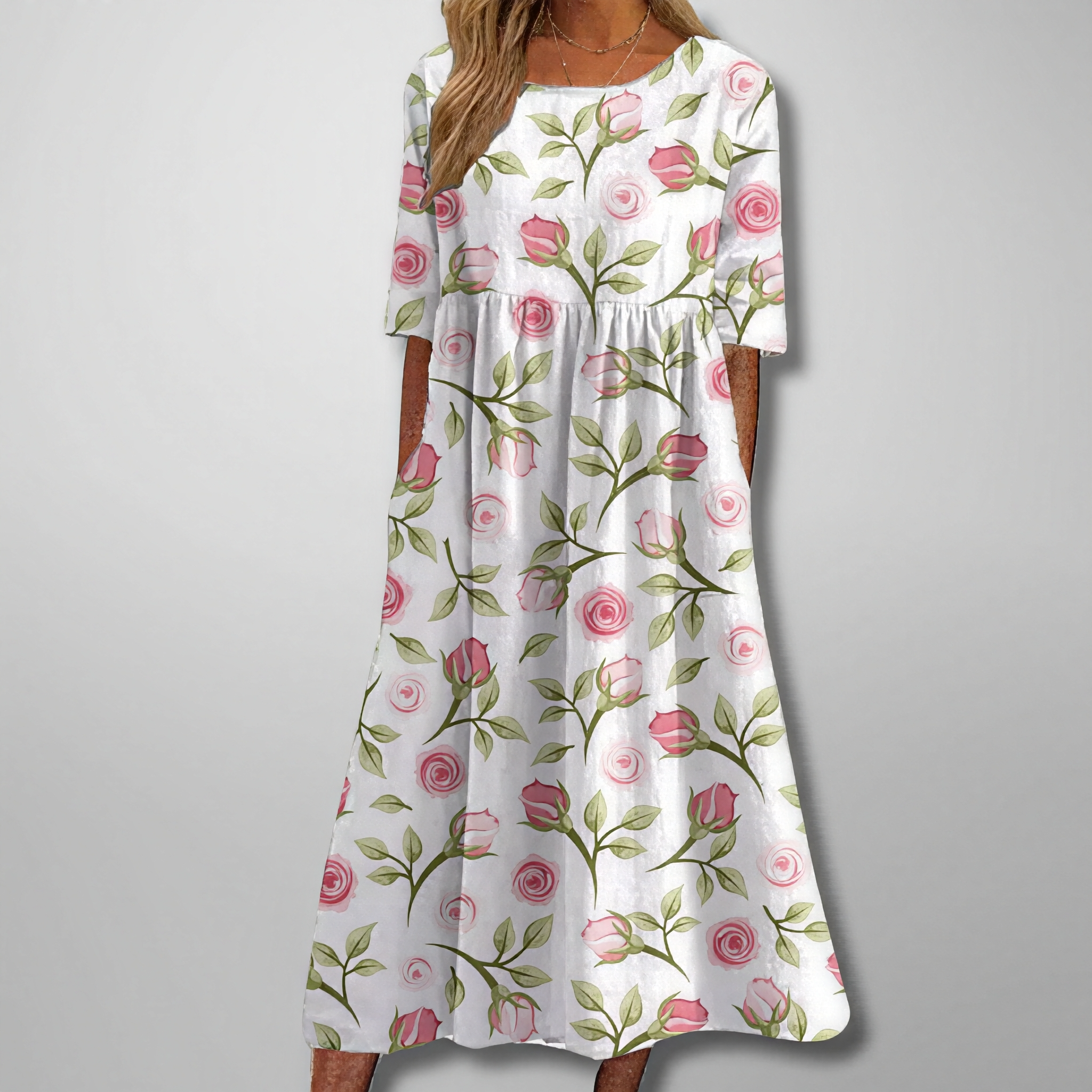 Gail – Blumen Damen Maxikleid