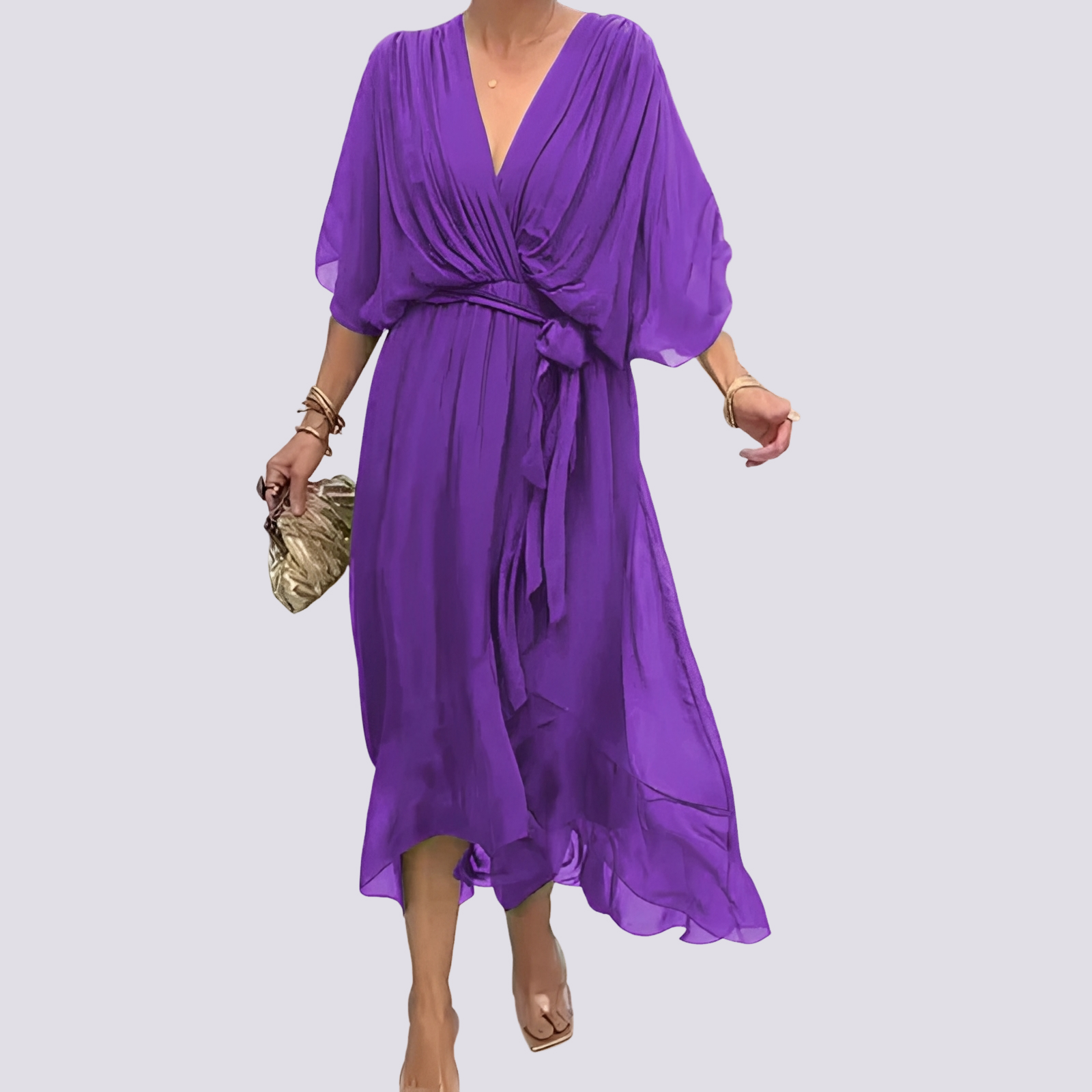 Jane - V-Ausschnitt-Kleid mit asymmetrischem Schnitt