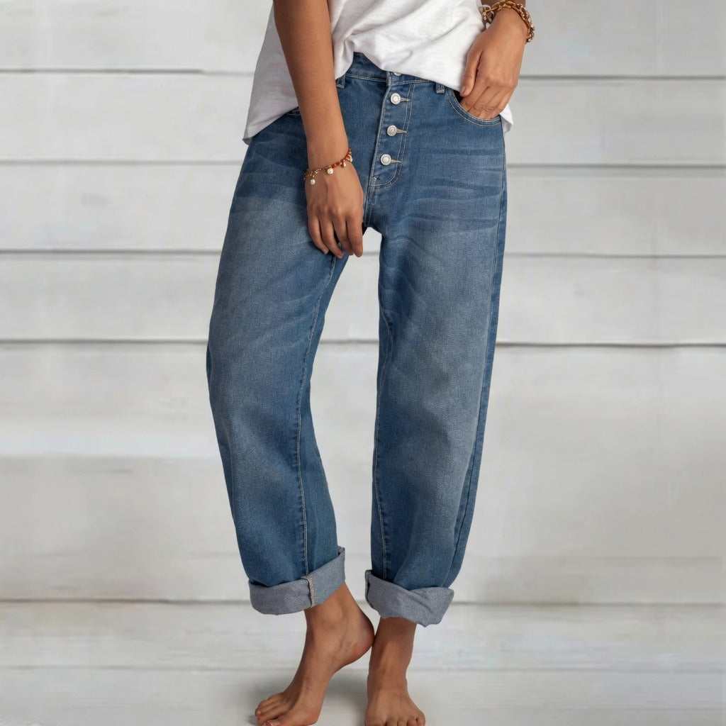 Kaden - Hochtaille-Jeans mit geradem Schnitt