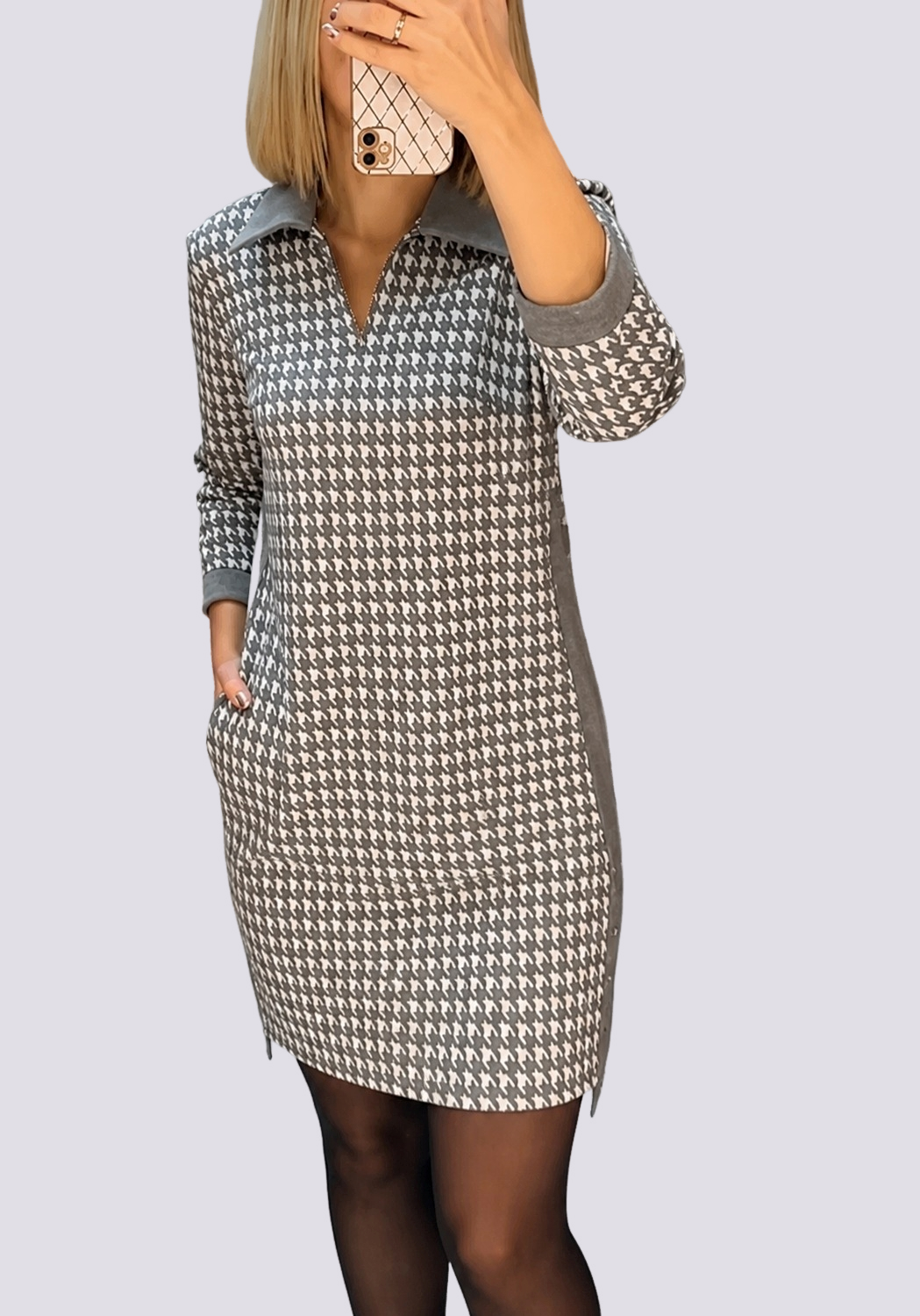 Saskia - Elegantes Minikleid mit Reverskragen