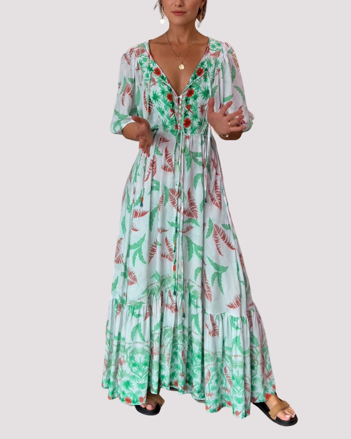Ashley - Langes Maxikleid mit floralem Muster