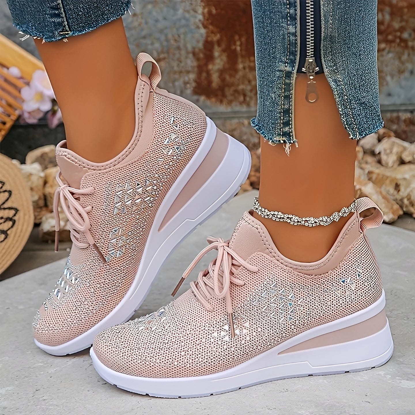 Elodie - Modische und bequeme Sneakers mit glänzenden Akzenten
