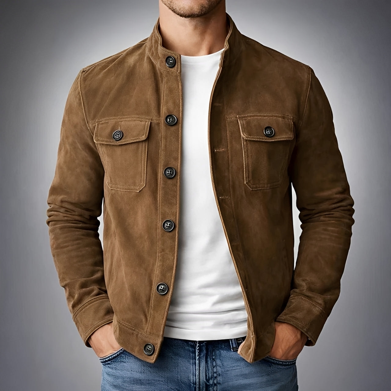 Gideon - Leichte Jacke mit Knopfverschluss