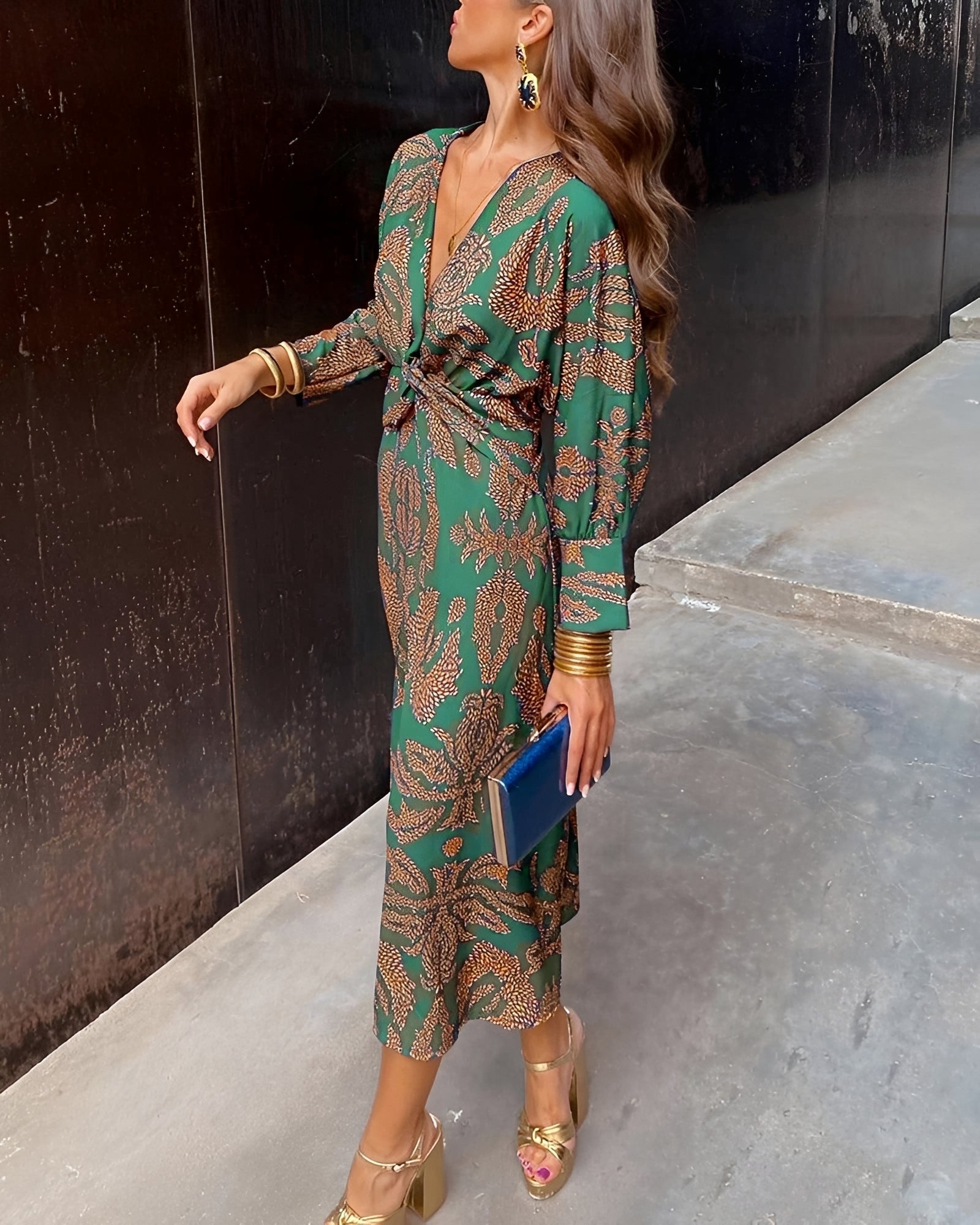 Yahya - Langes Midikleid mit markantem Muster