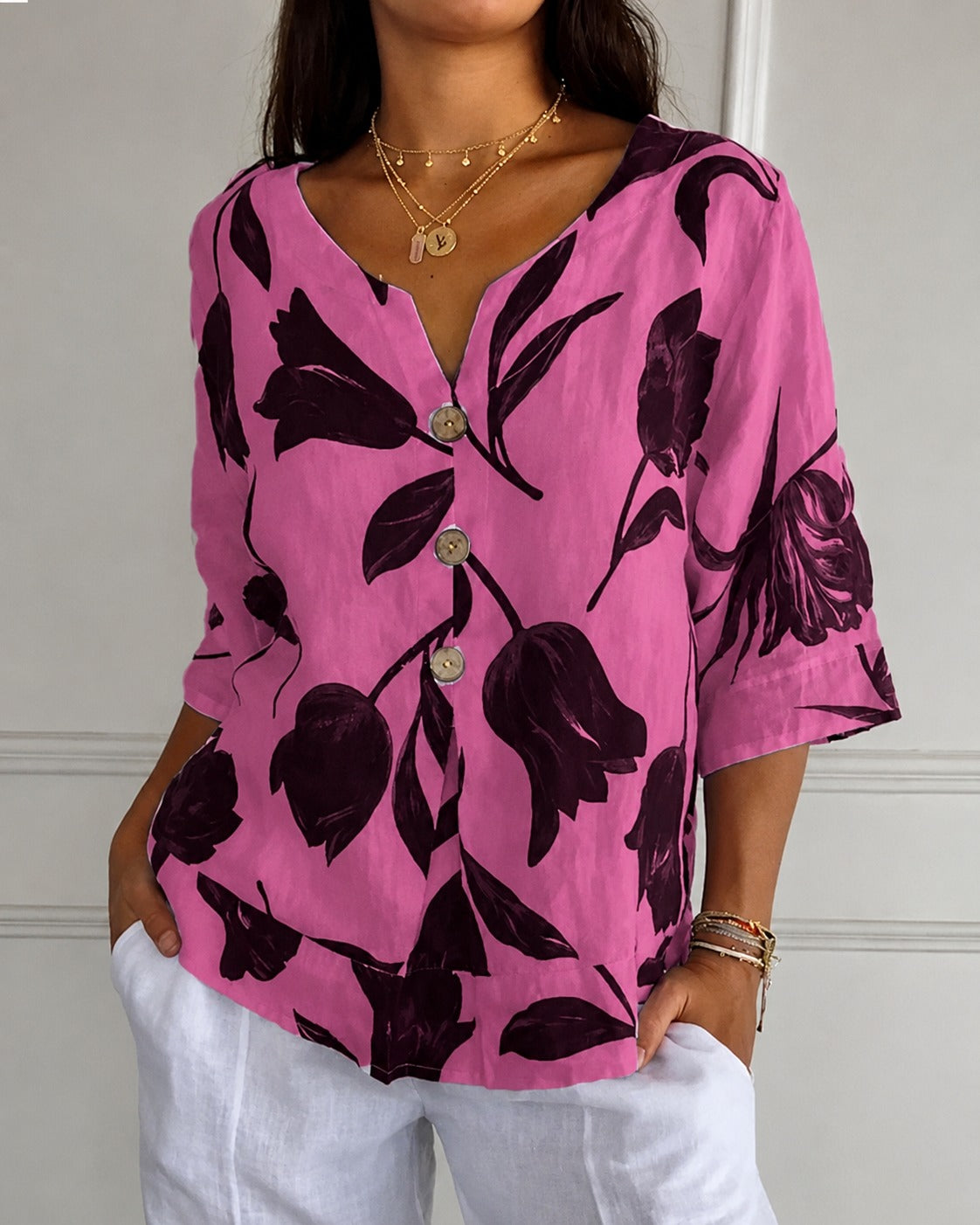 Chiara - Stylische Blumenschluppenbluse