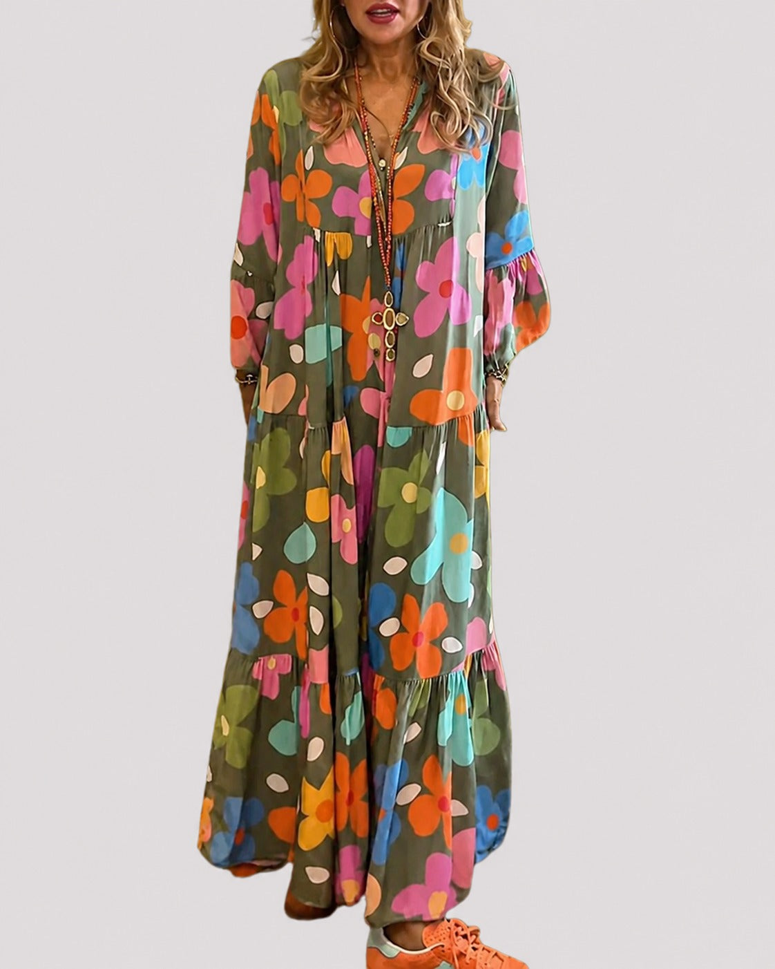 Alana - Bequemes farbenfrohes Kleid mit lässigem Schnitt