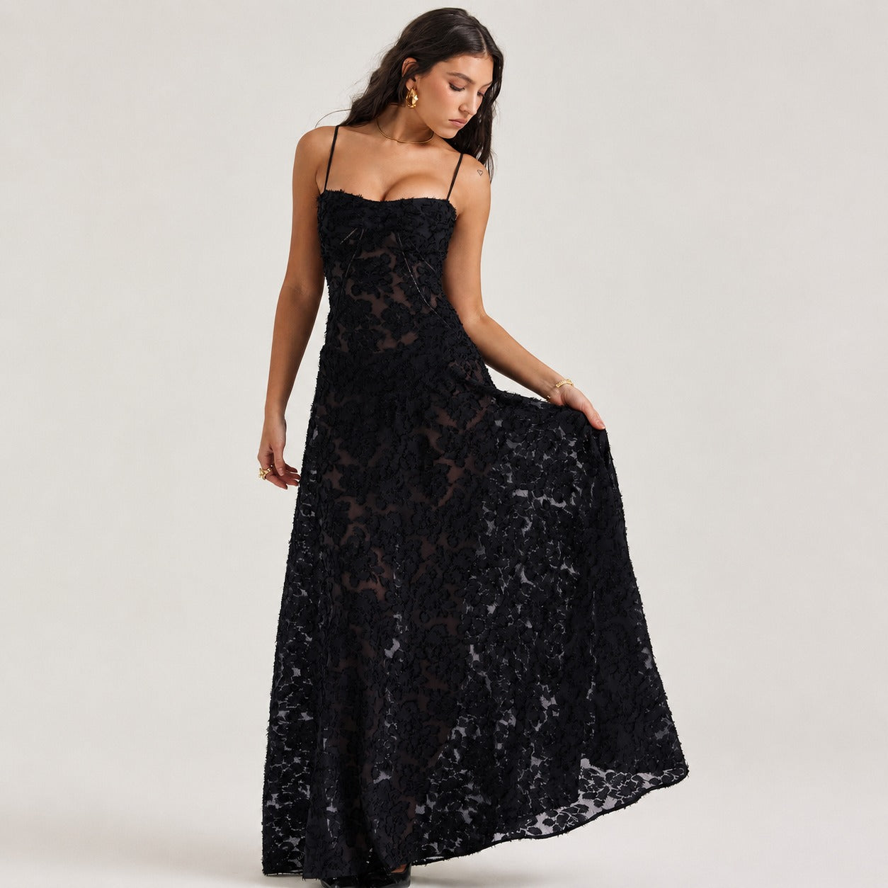 Jazmine - Schickes, eng anliegendes Maxikleid