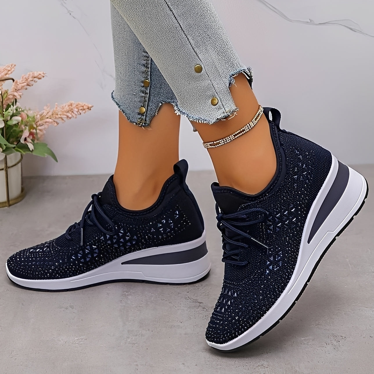 Elodie - Modische und bequeme Sneakers mit glänzenden Akzenten