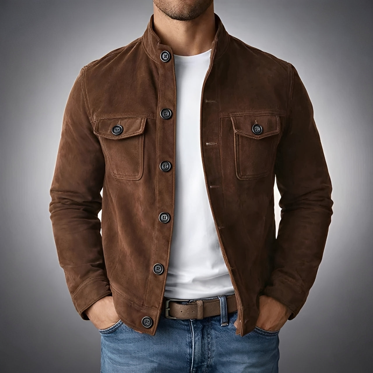 Gideon - Leichte Jacke mit Knopfverschluss